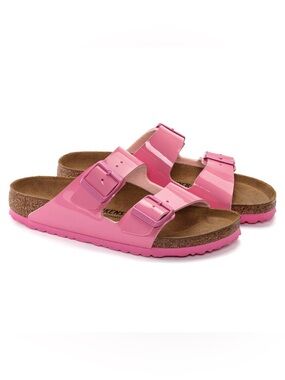 EUC Birkenstock Arizona Patent Candy pink Sz 41